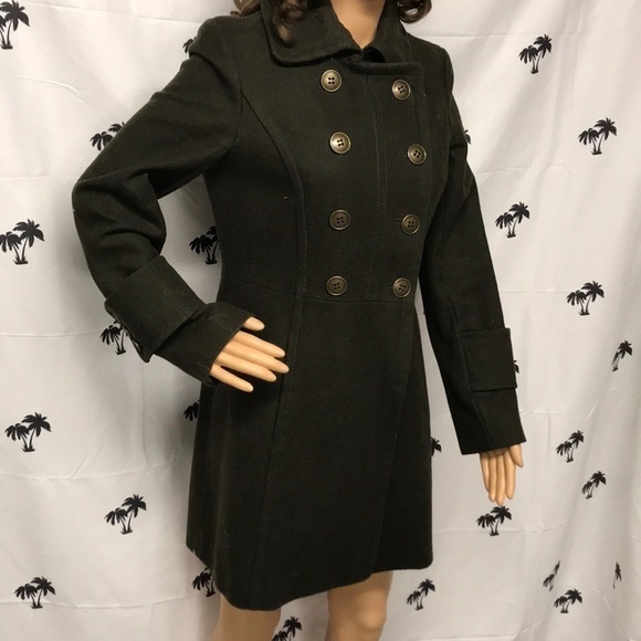 Kenneth Cole Army Green Wool Button Up Coat - Picture 4 of 14